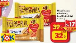 ÜLKER İKRAM ÇİKOLATALI/FINDIKLI BİSKÜVİ 3X84 G